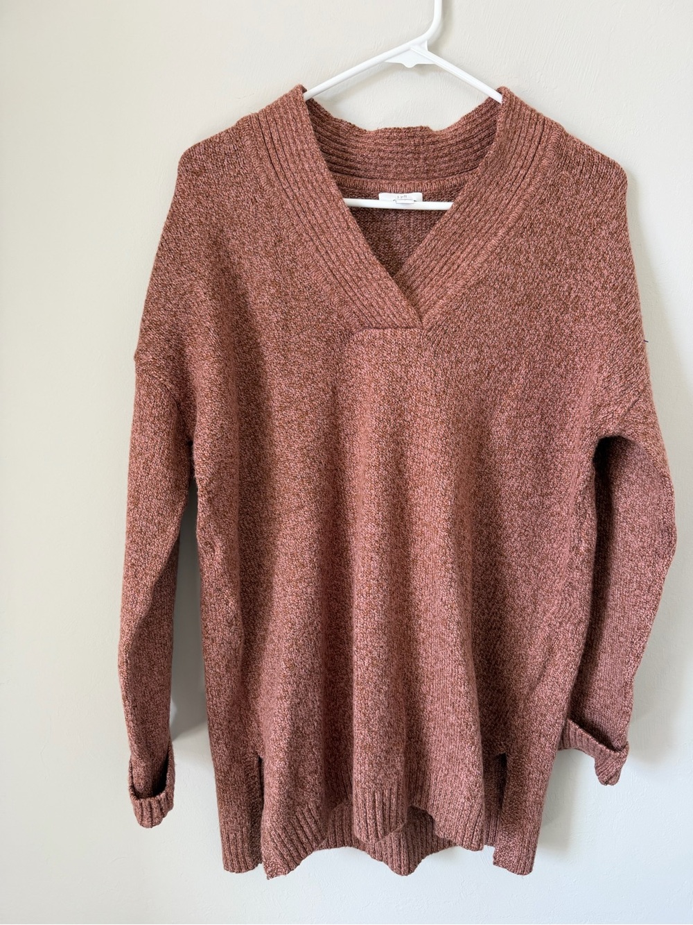 J.Jill Cozy V-Neck Women's Sweater - Rust